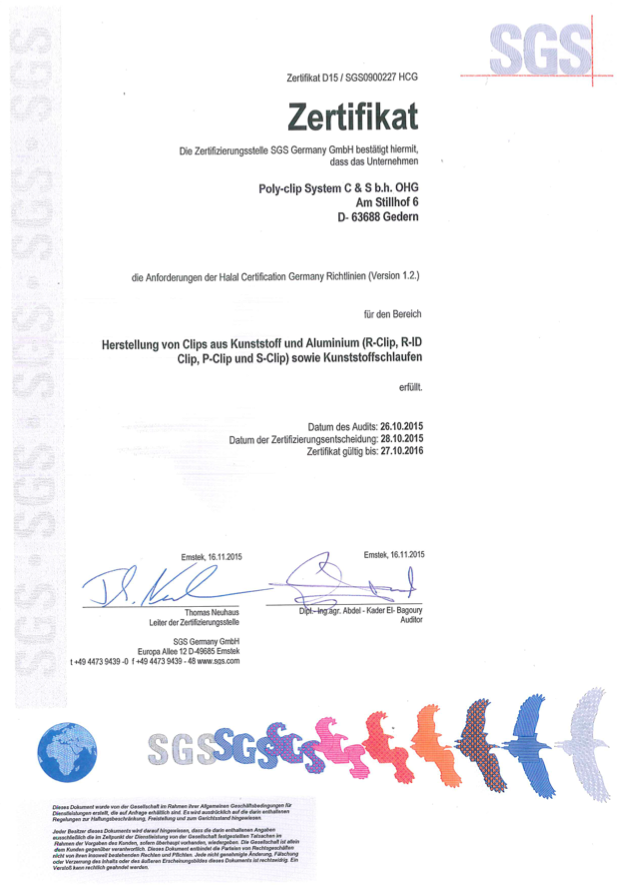 SGS Zertifikat deutsch